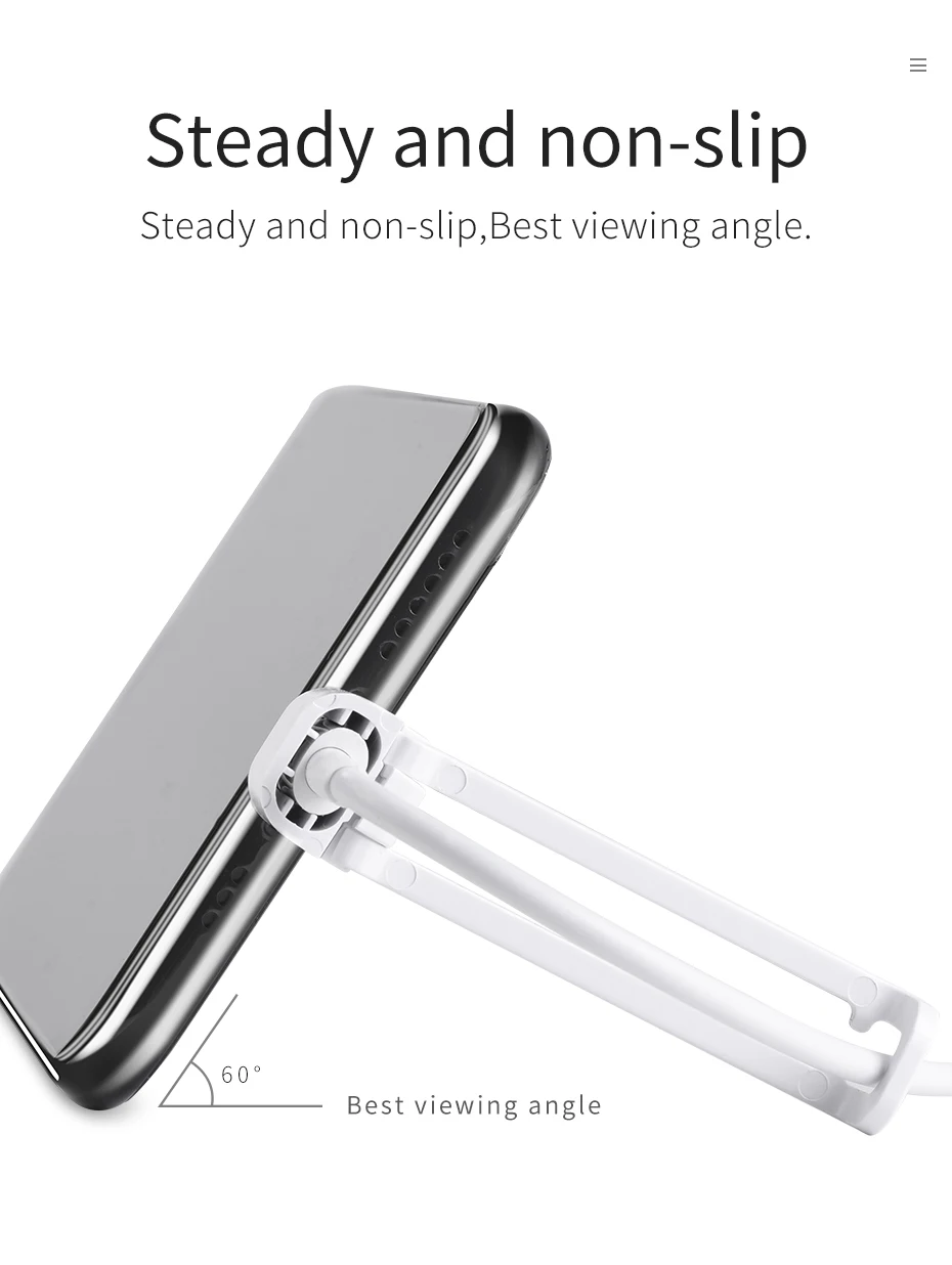HOCO для Apple iPhone iPad usb зарядный кабель со складным держателем для мобильного телефона 2.1A Быстрая зарядка кабели передачи данных провод