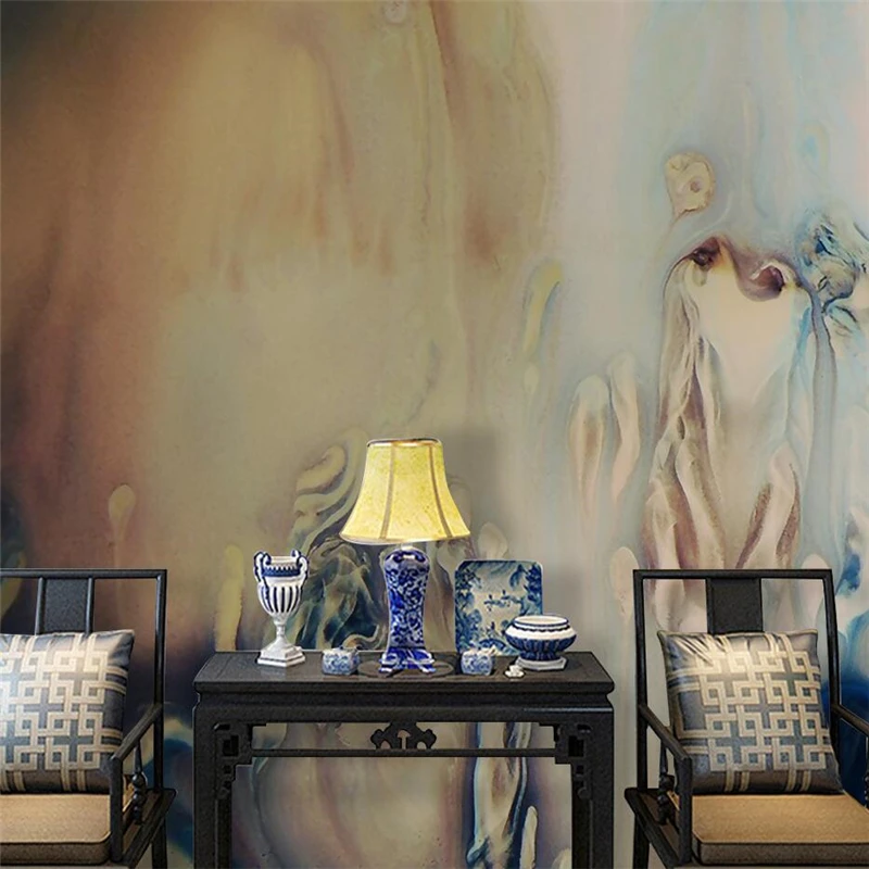 Новые китайские простые абстрактные синие чернила beibehang ландшафтные зеленые