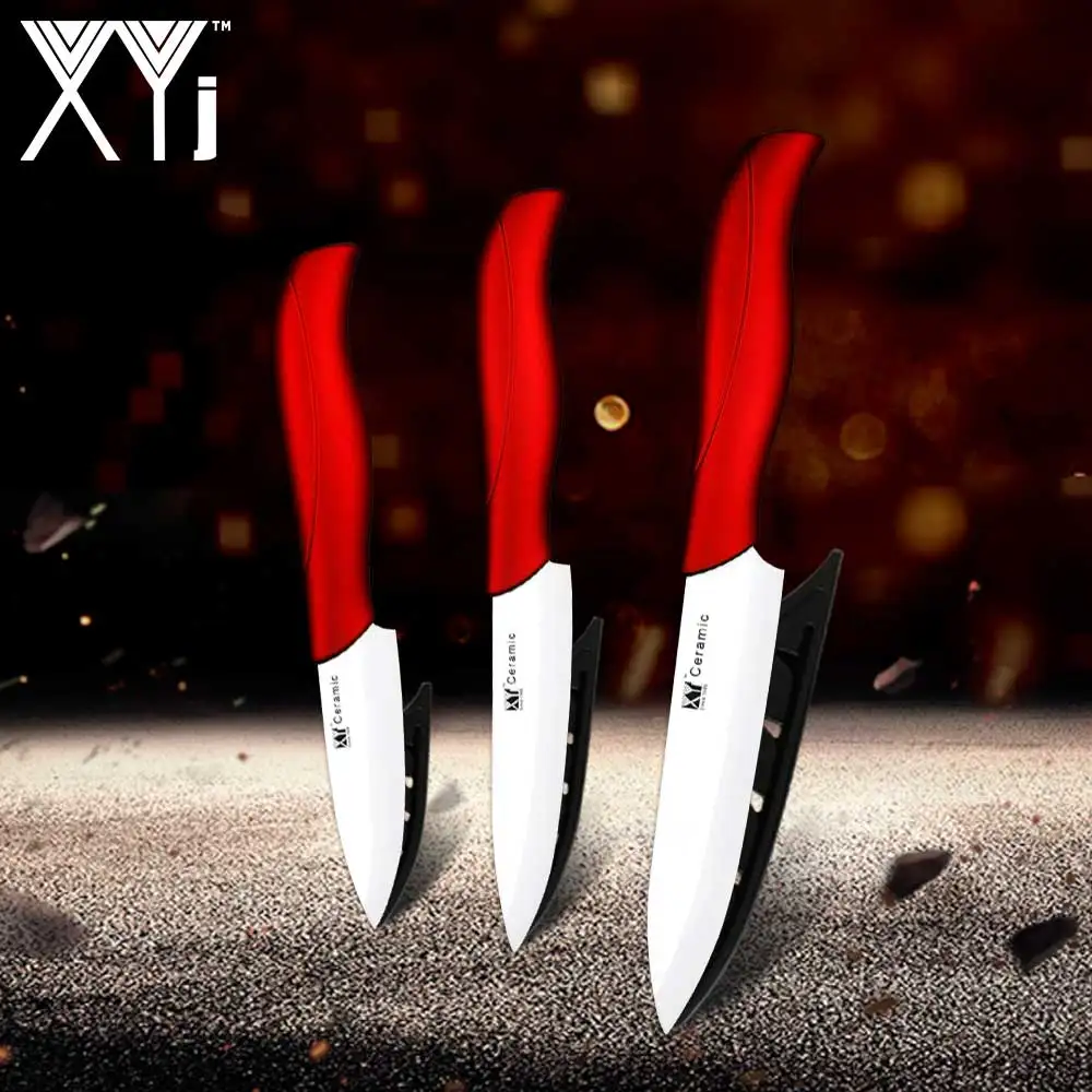 RED H WHITE B XYj набор кухонных керамических ножей набор инструментов " 4" " дюймов Красный Фиолетовый Синий Зеленый Ручка циркониевый оксид Cermaic нож Аксессуары для приготовления пищи - Цвет: RED H WHITE B
