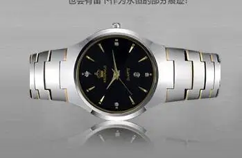 Gold Black Lady Роскошные Брендовые мужские и женские кварцевые наручные часы HK с кристаллами, водонепроницаемые часы из вольфрамовой стали с календарем, мужские деловые часы - Цвет: Gold Black Lady