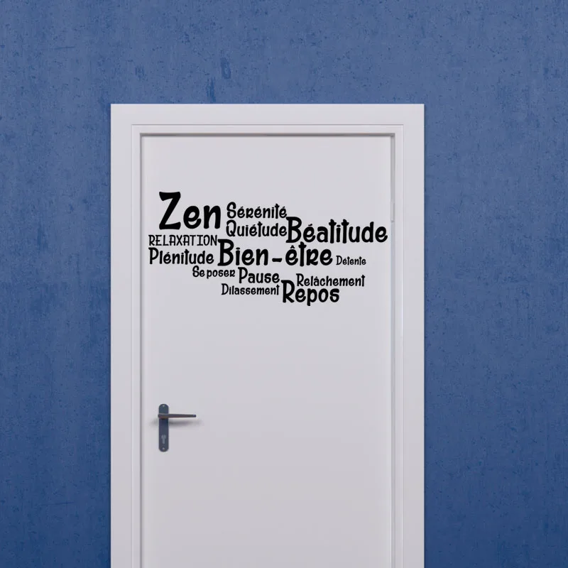 Наклейки Salle-de-bain Citation Zen Bien Etre Repos виниловый Настенный декор наклейка на стену