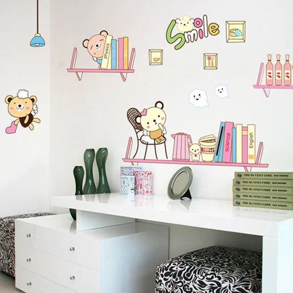 [Fundecor] Винни настенная книжная полка наклейки для детских комнат классная