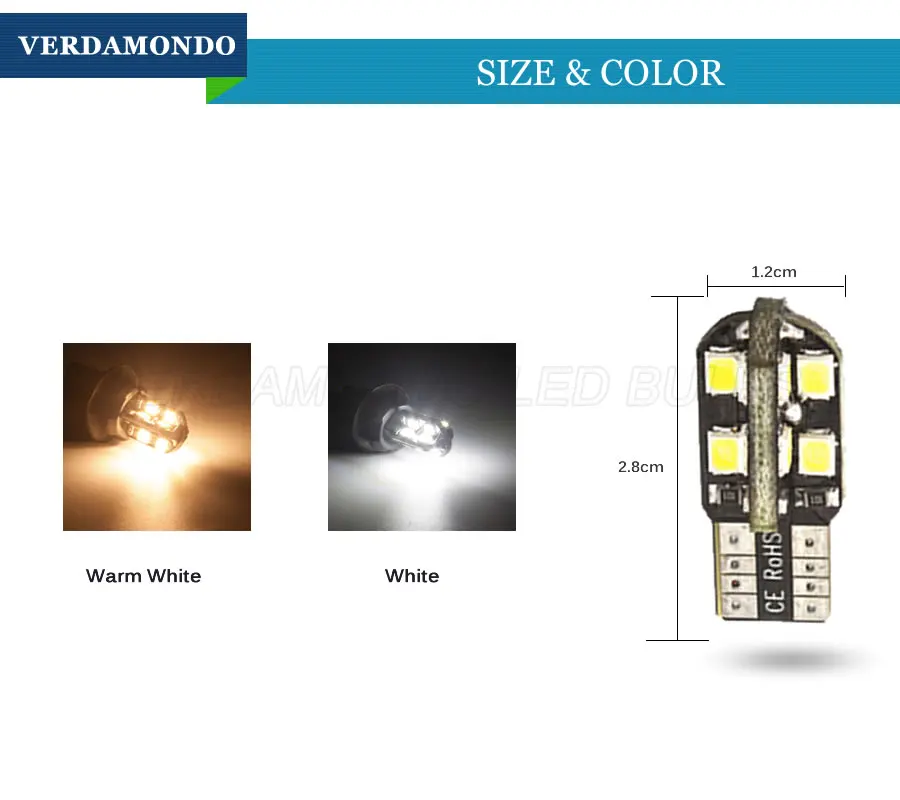 2X W5W T10 194 168 LED 16 2835 SMD Автомобильные фары купол номерной знак двери боковые