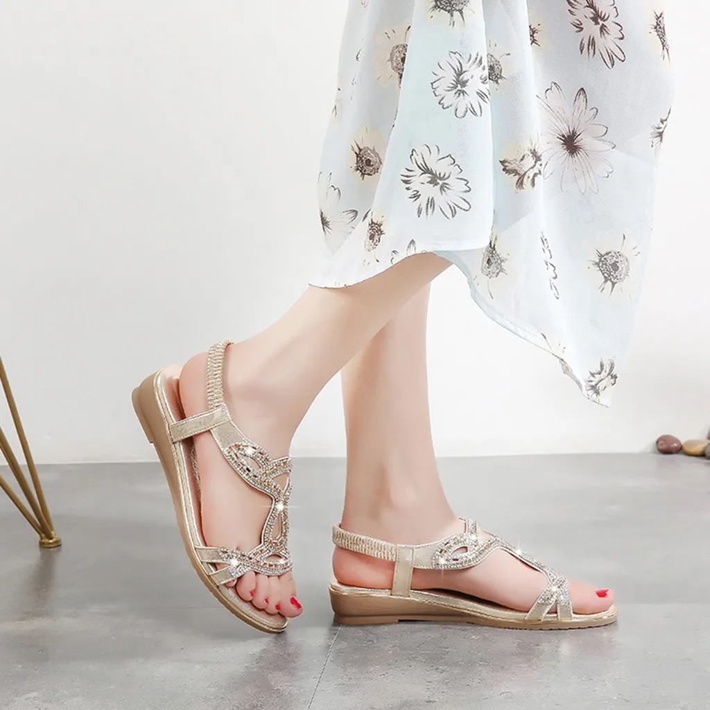 SAGACE/богемные сандалии женская обувь с кристаллами в богемном стиле пляжная на