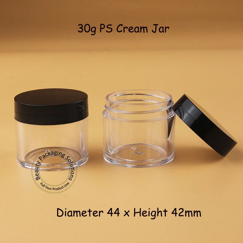 30 шт./лот пластиковая банка для крема г PS женский косметический контейнер 1 унция