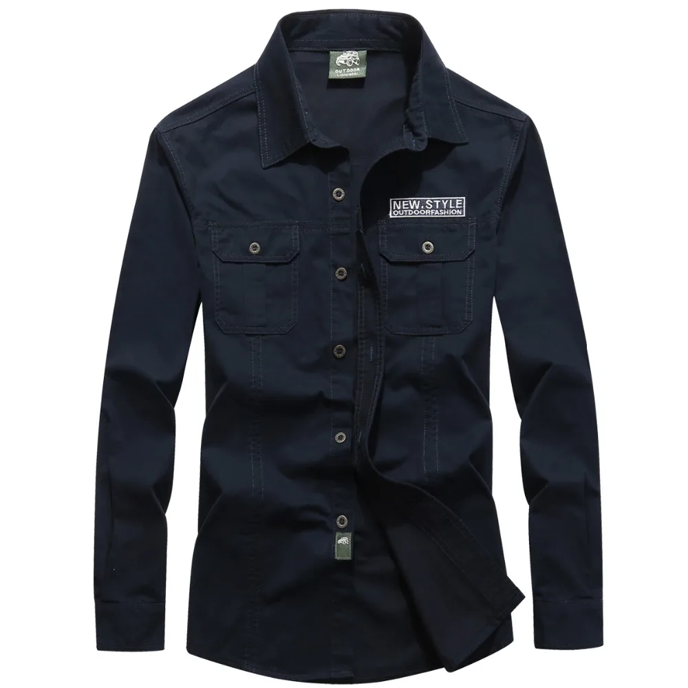 Новая весенняя джинсовая рубашка AFS Мужская camisa masculina брендовая Военная Мужская рубашка с длинным рукавом chemise homme Повседневная рубашка