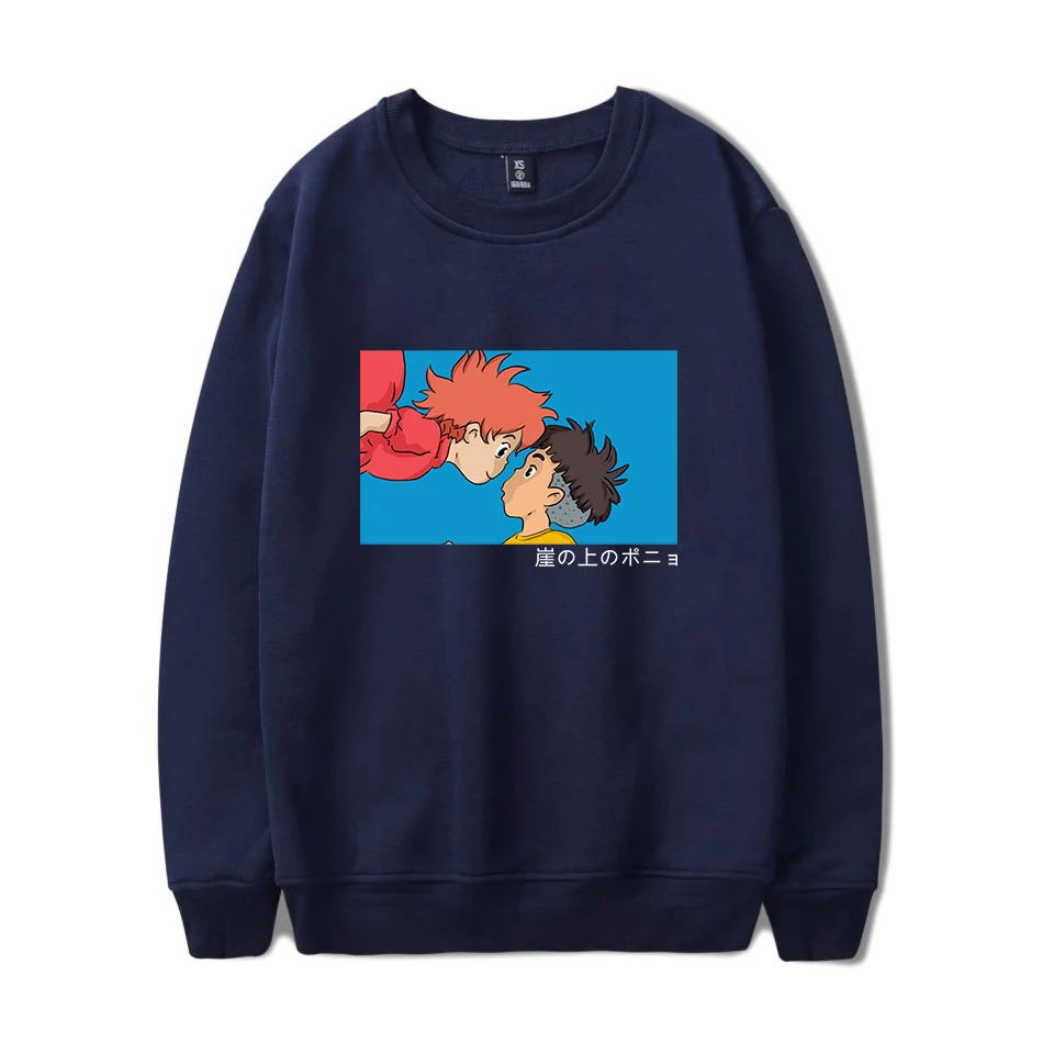 Ponyo на скале Для мужчин толстовки с капюшоном HoodieMale Off черно белые Кей поп