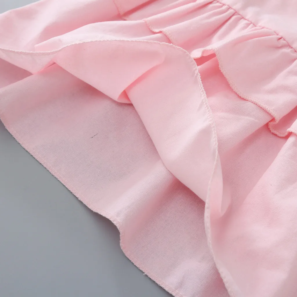 Летний детский комплект из 2 предметов одежда для маленьких девочек с оборками и