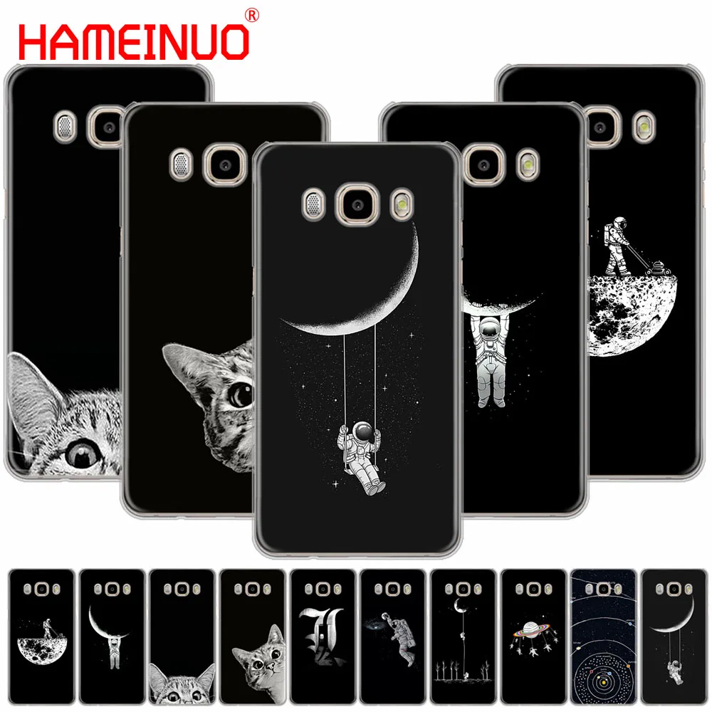 HAMEINUO Космос Луна милые кошки черный чехол для телефона Samsung Galaxy J1 J2 J3 J5 J7 MINI ACE 2016 2015