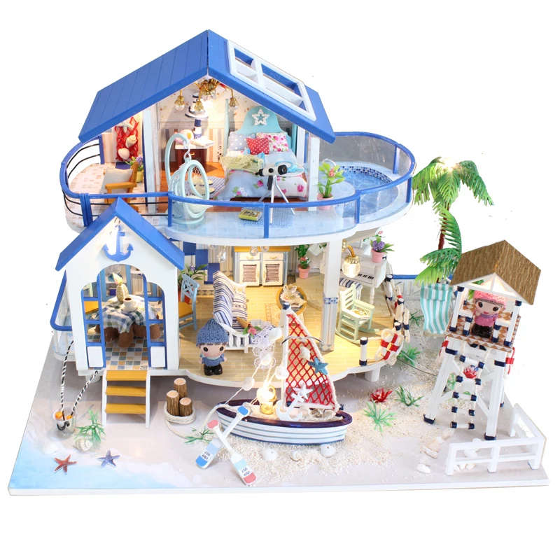 

Assemble DIY Wooden House Miniaturas with Furniture DIY Miniature House Dollhouse Toys for Children Christmas and Birthday 13844