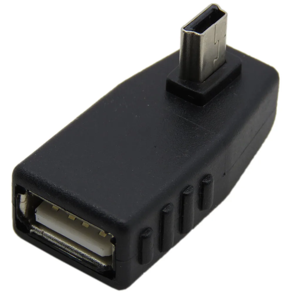 Высокое качество 90 градусов вниз правый угловой USB Женский к Мини Мужской OTG