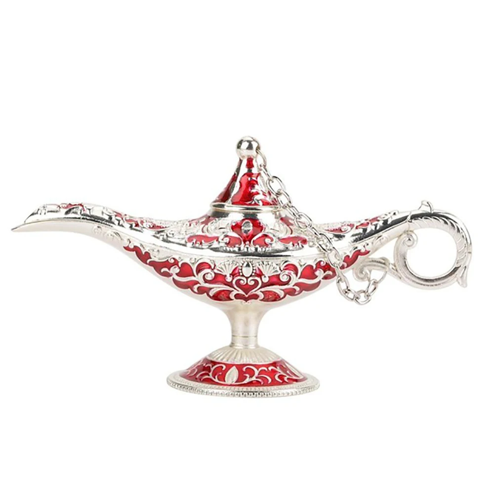Russian Aladdin Lamp Hollow Aladdin Wishing Magic Lamp Zinc Alloy Wishing Tea Pot Retro Home Decoration Ornament Gifts