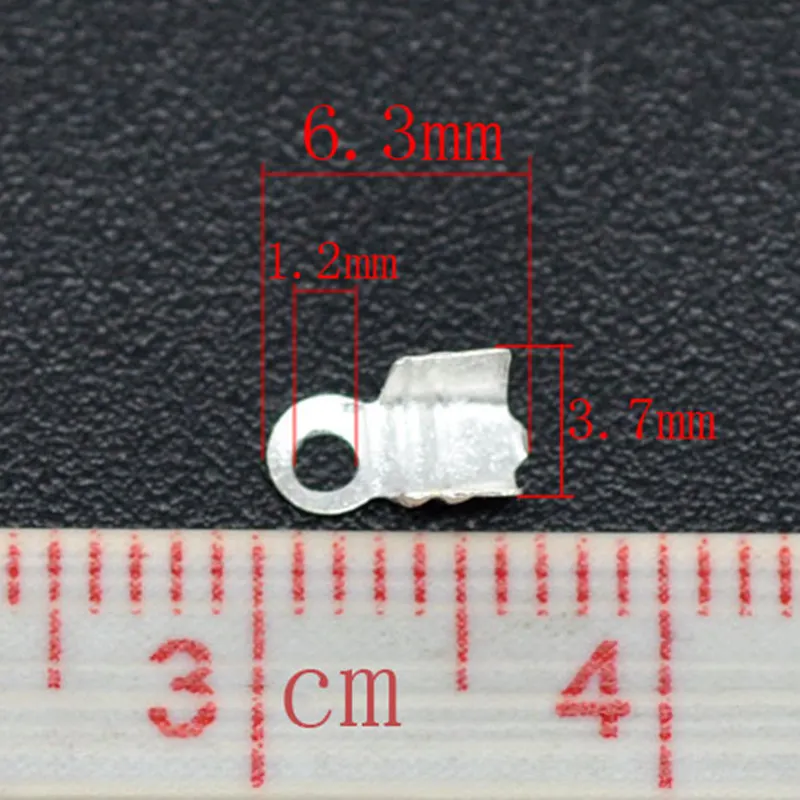 200Pcs Silver Plated Cord Crimp End Caps Loop DIY Crafts Jewelry Making 6x3.2mm | Украшения и аксессуары