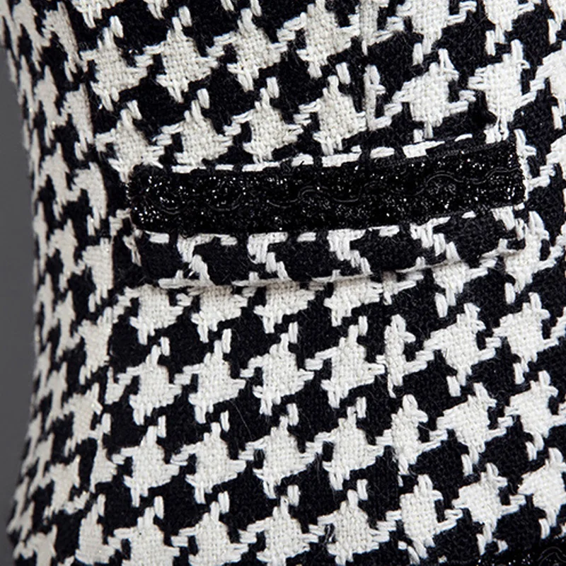 Новинка 2019 осенне-зимняя женская куртка винтажное клетчатое приталенное