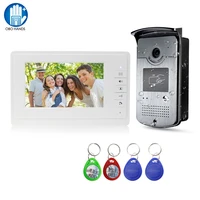 wired video intercom system door phone doorbell rainproof outdoor camera with 7inch monitor display high definition for home use