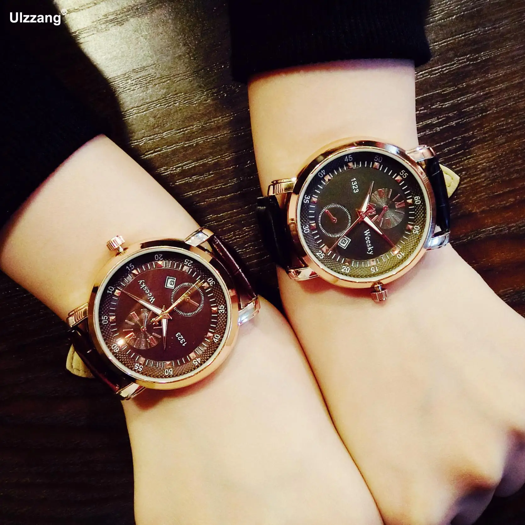 Модные Винтажные кожаные Наручные часы розового золота наручные для мужчин