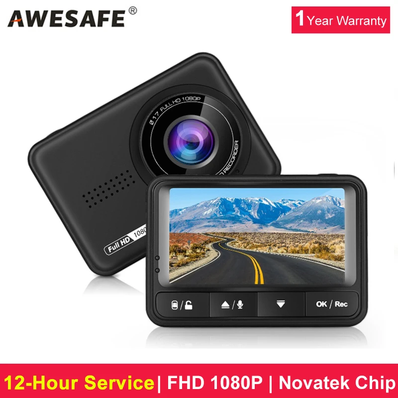 AWESAFE Видеорегистраторы для автомобилей тире Камера Avtoregistrator FHD 1080 P DashCam Новатэк