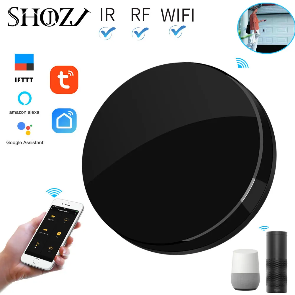 Tuya alexa echo Умный дом wifi IR RF пульт дистанционного управления для инфракрасного кондиционера вентилятор переключатель телевизора 433 МГц универсальный пульт дистанционного управления