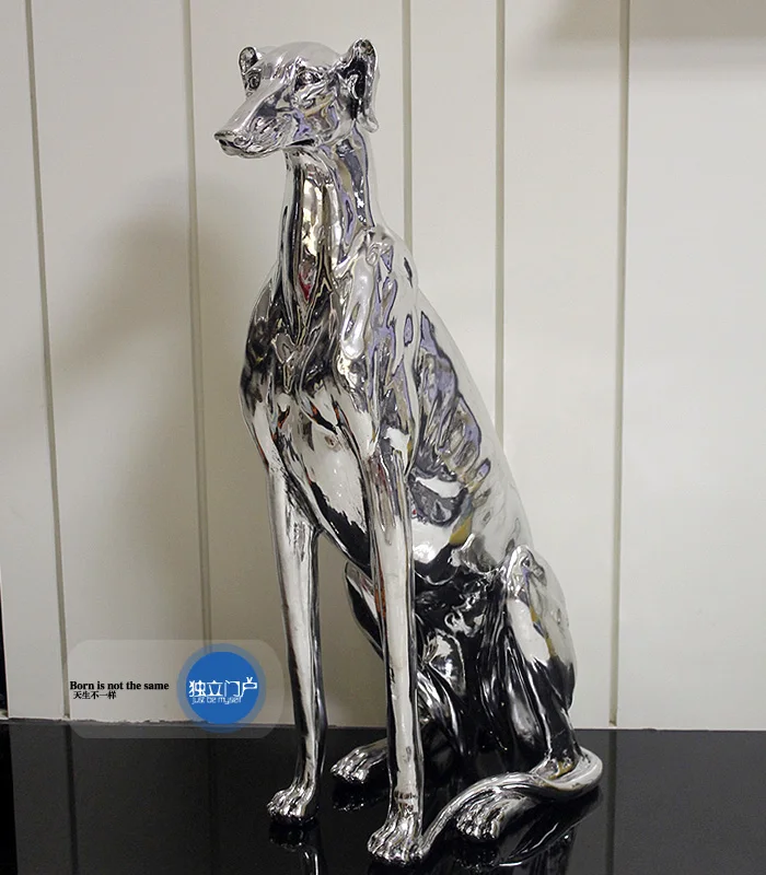 

Большая полимерная Гальваническая статуя Greyhound собаки, имитация greadog собаки, аксессуары для украшения дома, крафтовое украшение, скульптура...