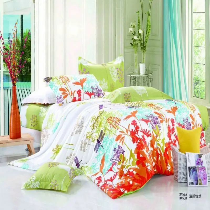 Набор постельного белья с объемным цветочным принтом новый комплект из 100% хлопка