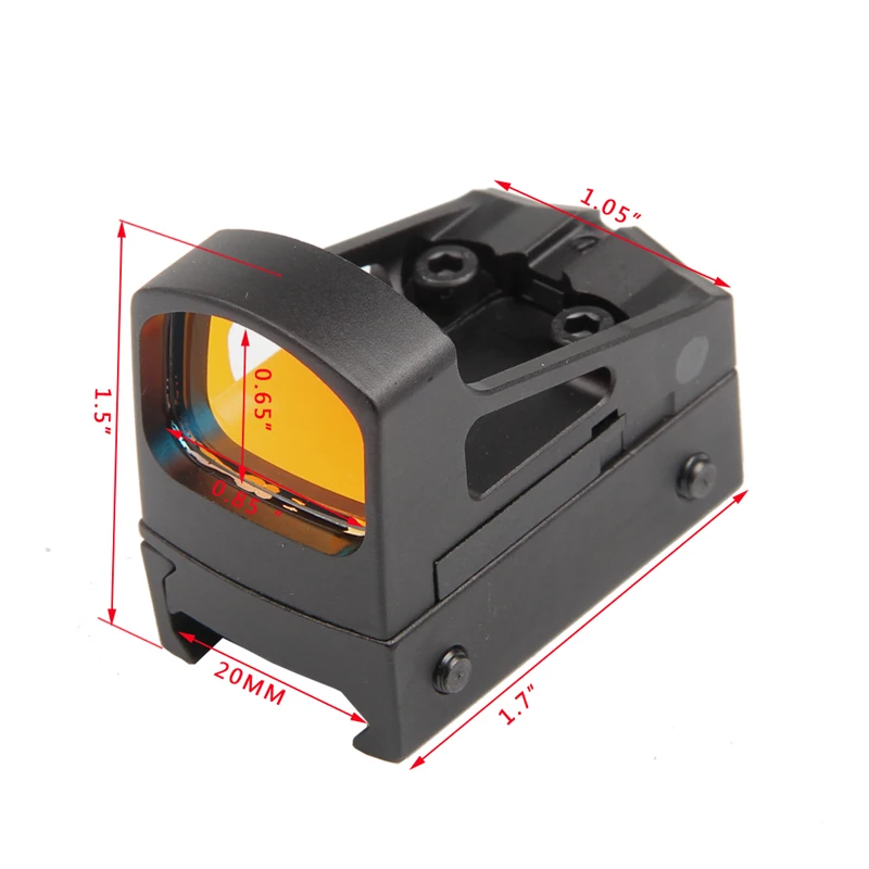 Тактический RMS рефлекс мини красный точечный прицел с вентилируемые монтажа и