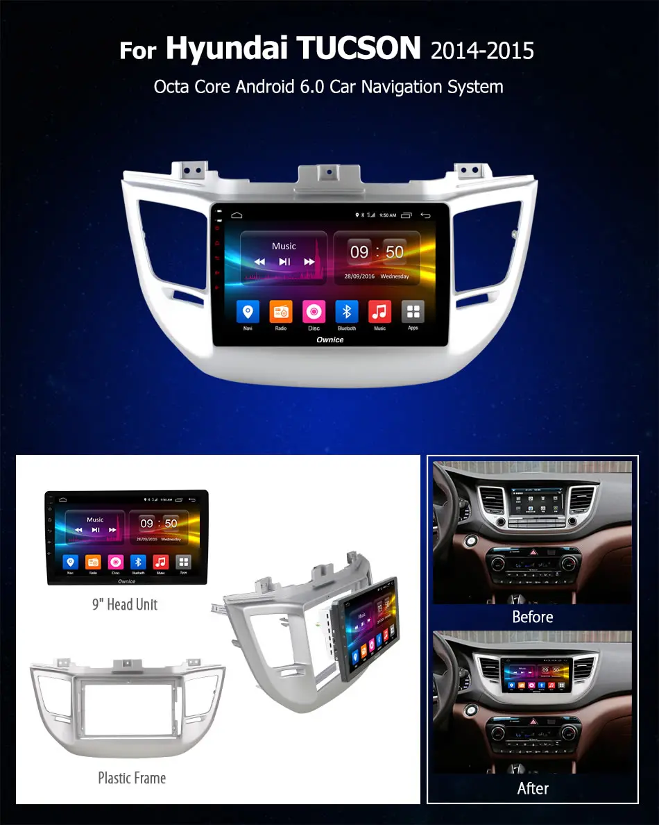 9 &quotOwnice C500 + Octa восемь основных Android 6 0 автомобилей Радио gps Navi для HYUNDAI TUCSON Avante 2014 2015