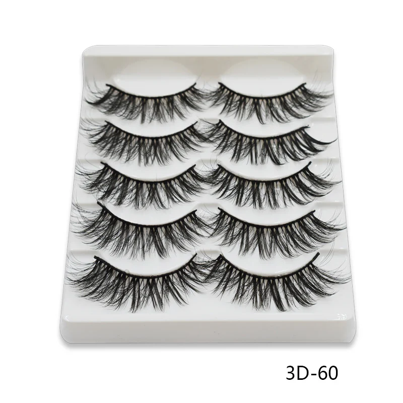 5 пар 3D Искусственные норковые волосы мягкие Накладные ресницы пушистые тонкие