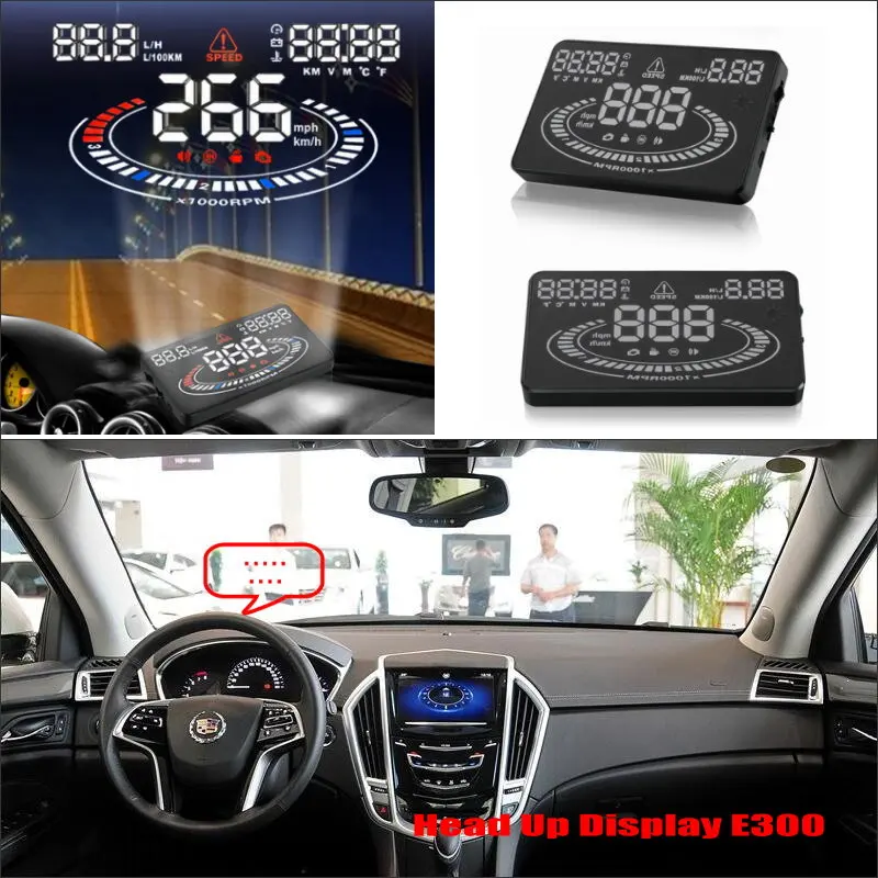 Car HUD Head Up Display For Cadillac SRX 2010-2018 2019 2020 AUTO HUD OBD Refkecting Windshield Screen Safe Driving Projector