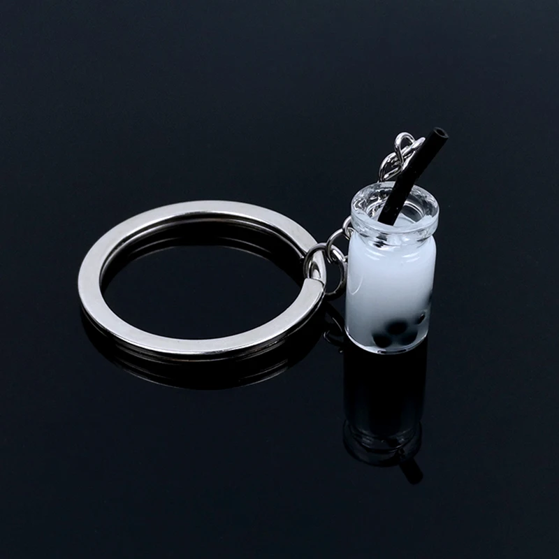 Новый дизайн молочный чай бутылка для питья сока брелок из смолы жемчужный