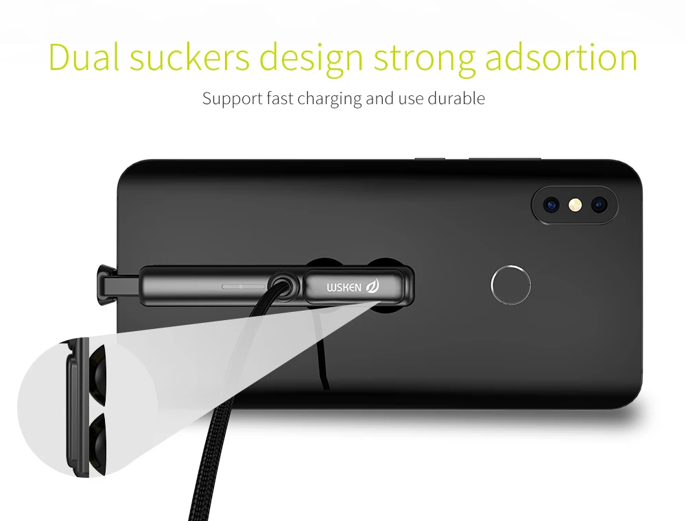 Wsken мобильный игровой кабель Usb type C кабель для samsung Hauwei P30 Xiaomi Usb C шнур type-C USB-C провод для быстрого заряда 2 присоски