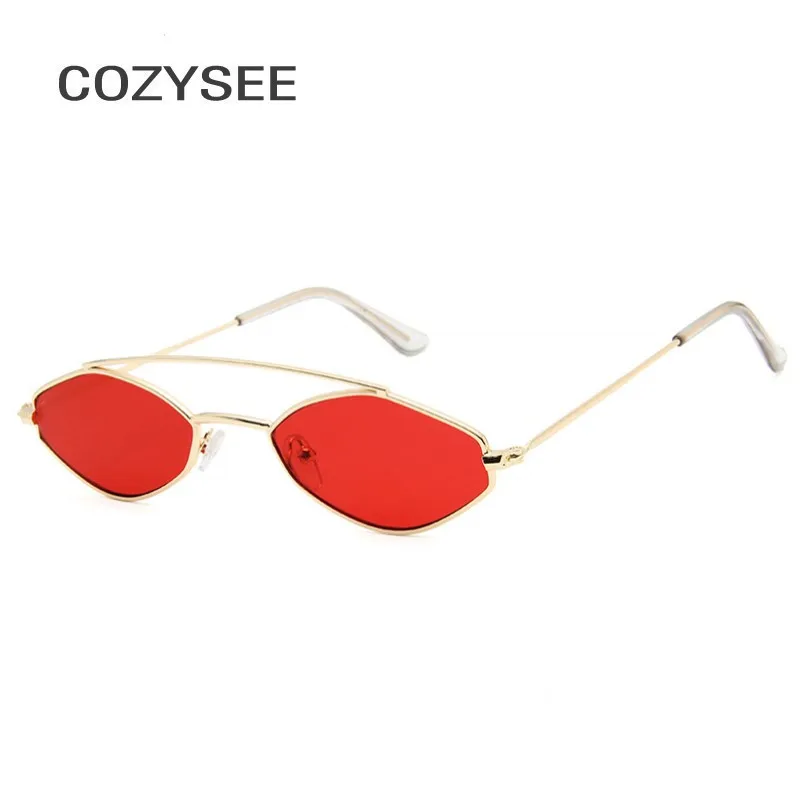Retro Small Oval Metal Sunglasses 90's Tinted Flat Lens Sunglass For Women Classic Brand Double Bridge Yellow Vintage Eyewear |