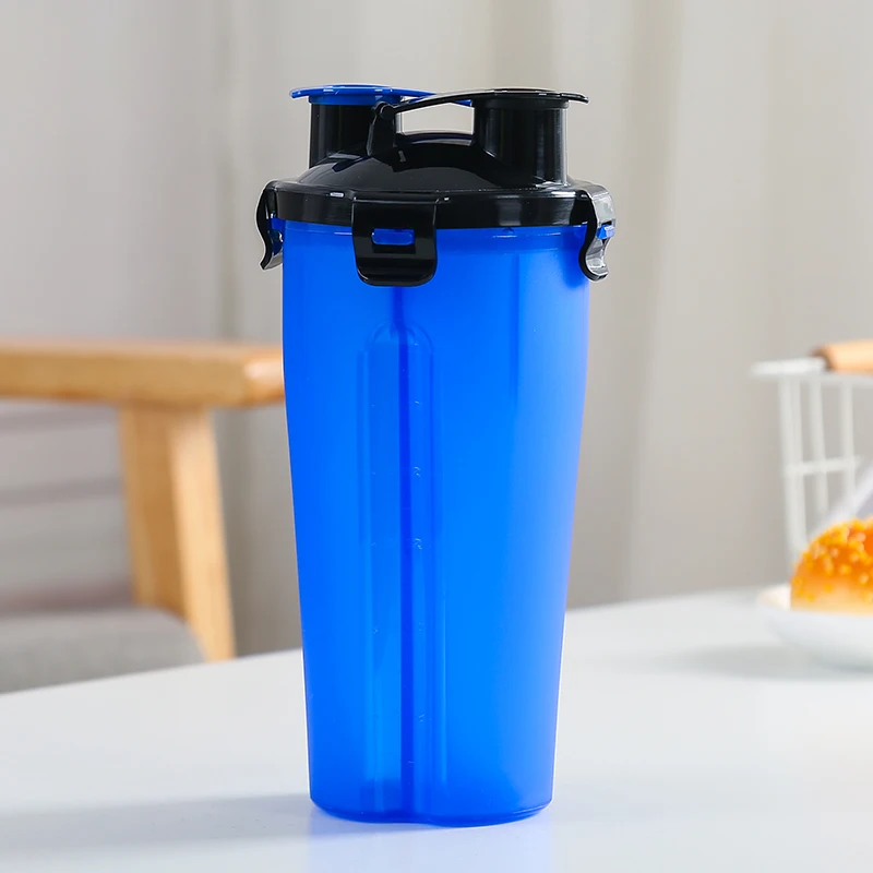 Сывороточный протеин порошок двойной шейкер бутылки двойное перемешивание