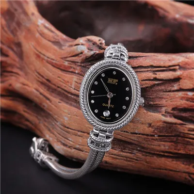 Strap length 17.5cm Новые женские часы кварцевые женские часы 925 стерлинговые серебряные, с календарем показывает Водонепроницаемый Креативный тренд личность Ms. наручные часы - Цвет: Strap length 17.5cm