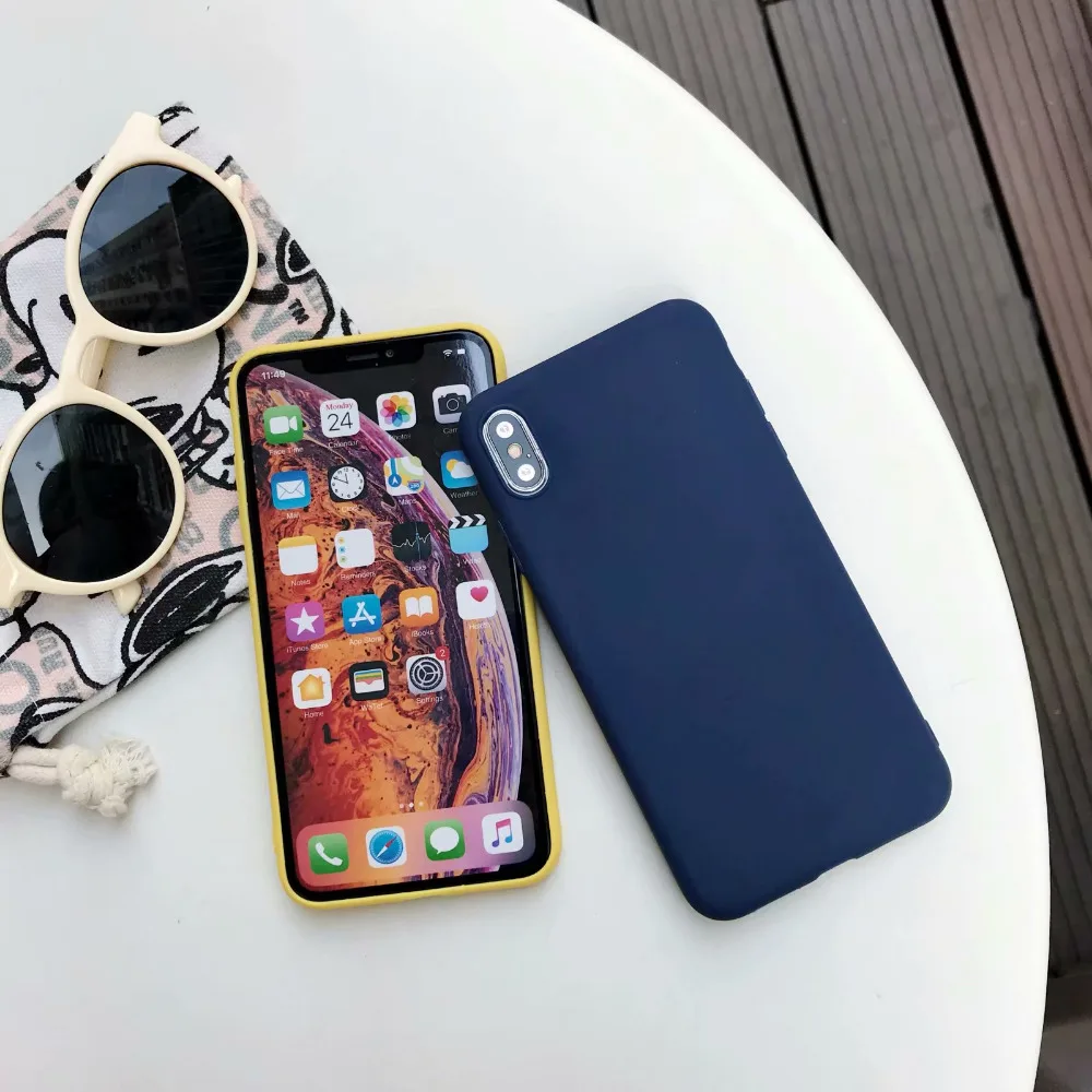 DISCASE Телефон чехол для iPhone 7 6 6s 8 X Plus XR XS максимальный простой сплошной цвет