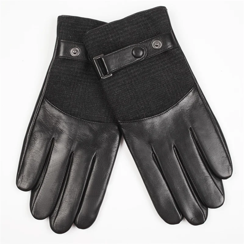 

2018 Arrival Men Goatskin Gloves Top Quality Touchscreen Solid Wrist Fashion Glove Winter Plus Velvet Free Shipping M035NC2-5