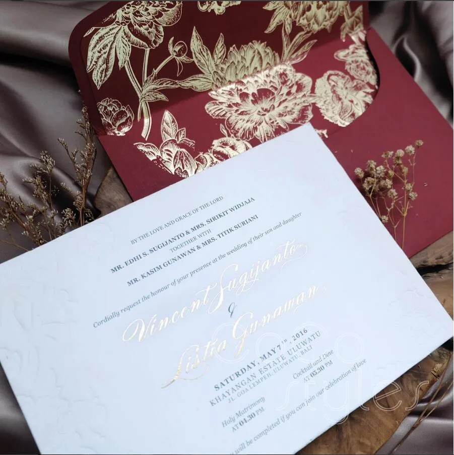 Cocostyles diy luxury chinese style letterpress invitation card with gold foiling liner envelope for traditional wedding | Дом и сад