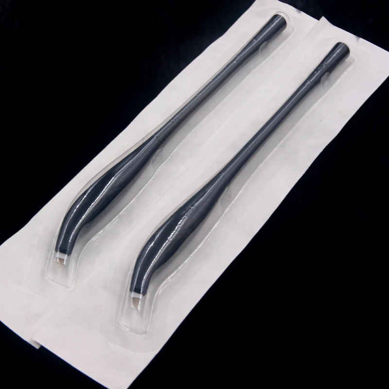 10pcs Disposable Microblading Manual Pen With Eyebrow Needles Tattoo Permanent Makeup 14F Shape Blades |