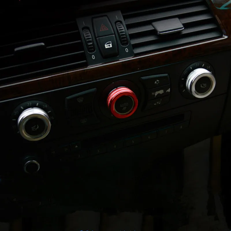 

Car Styling Console Air Conditioning Volume Knob Ring Decoration Covers 4pcs For BMW 5 Series E60 2004-10 Interior Accessories