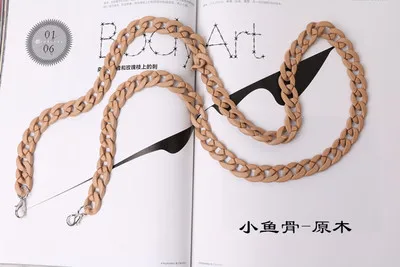 1 60-120 см DIY модные красочные съемные Акриловые Ручки цепи рыбья кость пластиковый ремень сумки через плечо аксессуары для женщин - Окраска металла: 1