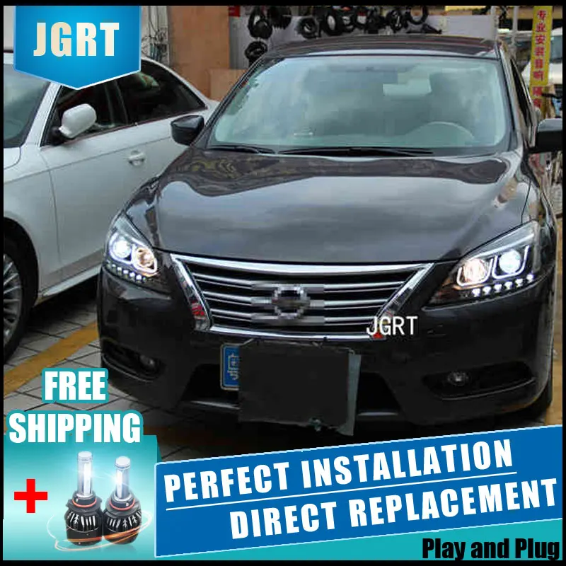 2 шт. светодиодный фары для Nissan Sentra 2012-2014 Автомобильный свет двойной ксеноновые