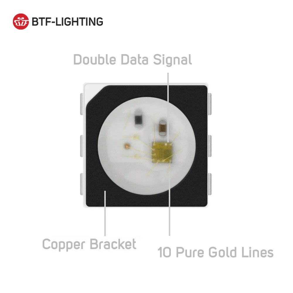 10 ~ 1000 шт WS2813 (6 контактов) двойной сигнал 5050 SMD Черный/Белый версия индивидуально