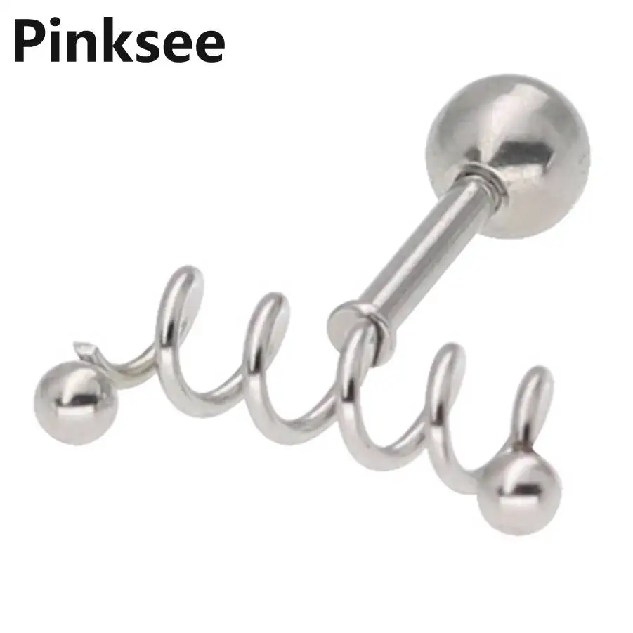 1 шт. Панк весенние пряжки для ушей хрящи пирсинг пупка спиральные шпильки