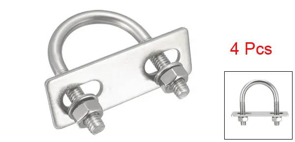 M6 27mm Uxcell 4 шт./лот M6 M8 U Тип Болт круглый изгиб u-болт 304 крепеж из нержавеющей стали для 25 мм 27 мм 38 мм 42 мм диаметр трубы гайка болт - Цвет: M6 27mm