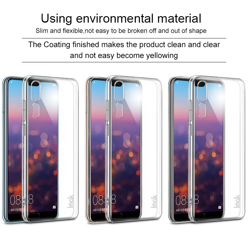 Чехол для Huawei P20 Pro Coque IMAK Прозрачный чехол Жесткий Пластик Силиконовые чехлы Crystal