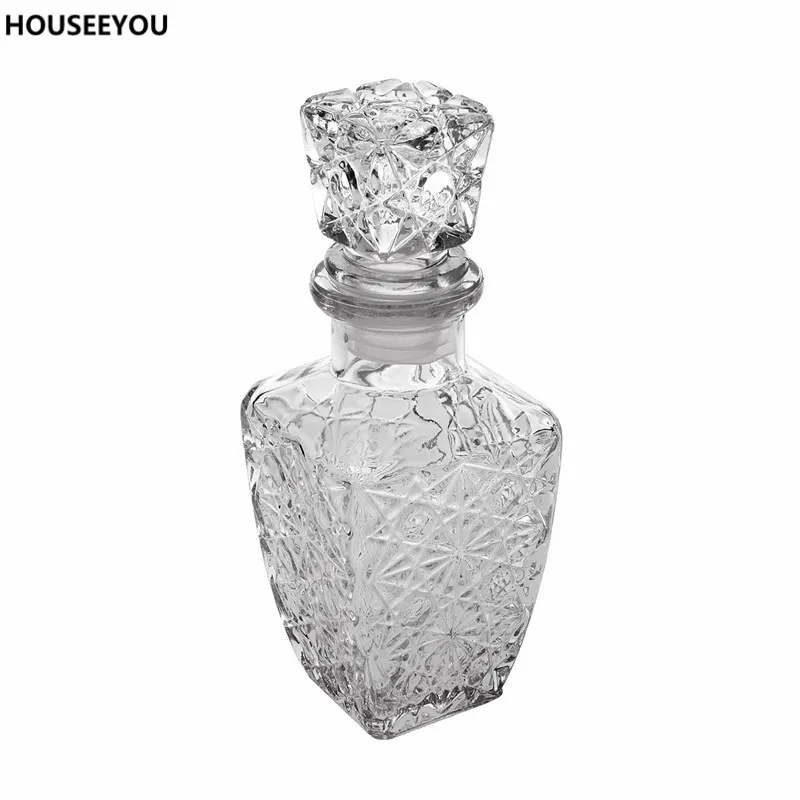 Стеклянный флакон для вина графин напитков 200 мл Хрустальная бутылка диспенсер