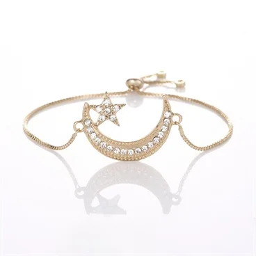KC gold 7 Классические популярные модели милый мусульманский Религиозный браслет в виде сердца для женщин Eid al-Fitr moon stars Ювелирные изделия Подарки - Окраска металла: KC gold 7