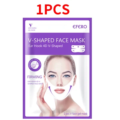 1 Pcs Purple Поднимите V Форма маска для лица тонкий подбородка, укрепляющее, способствующее похудению щеки, сглаживает морщины крем уход за кожей лица шеи помада skinaz маски повязки Уход за кожей - Цвет: 1 Pcs Purple