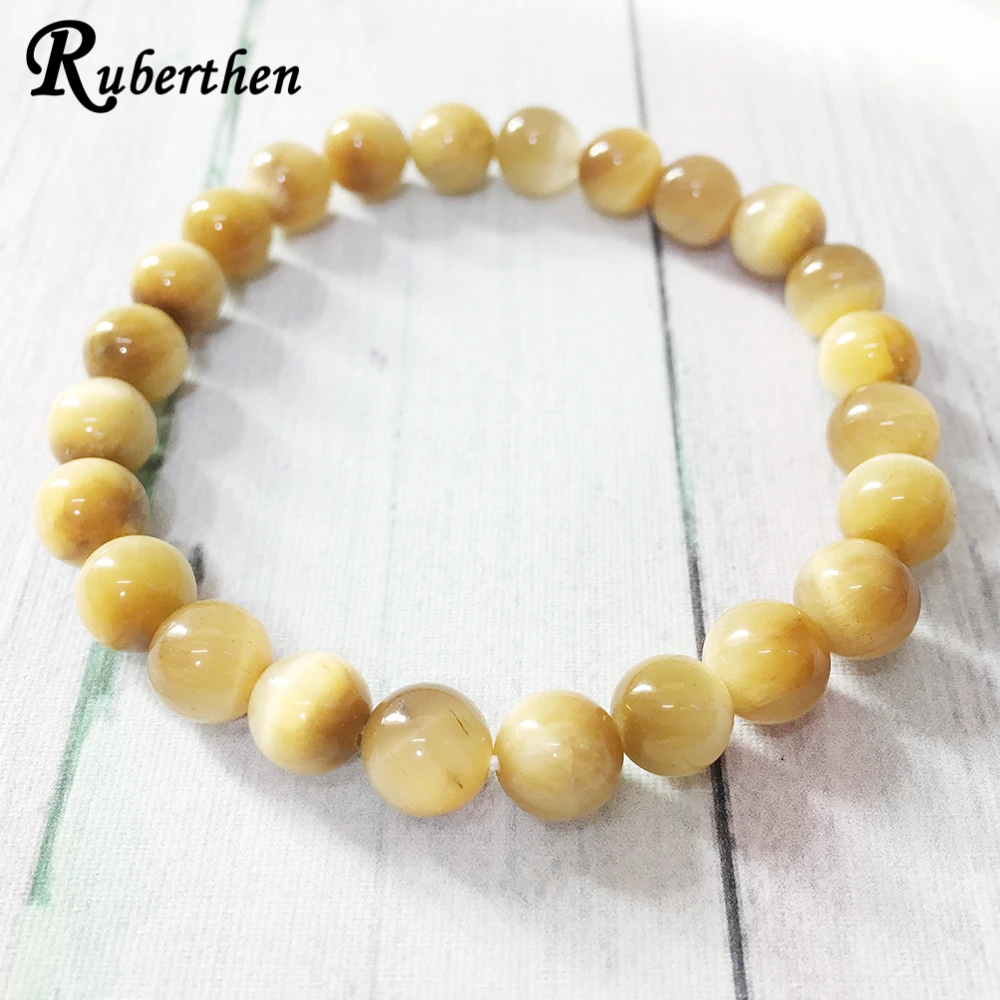 Ruberthen распродажа дизайнерский мужской браслет золотой тигровый глаз каменный 2018