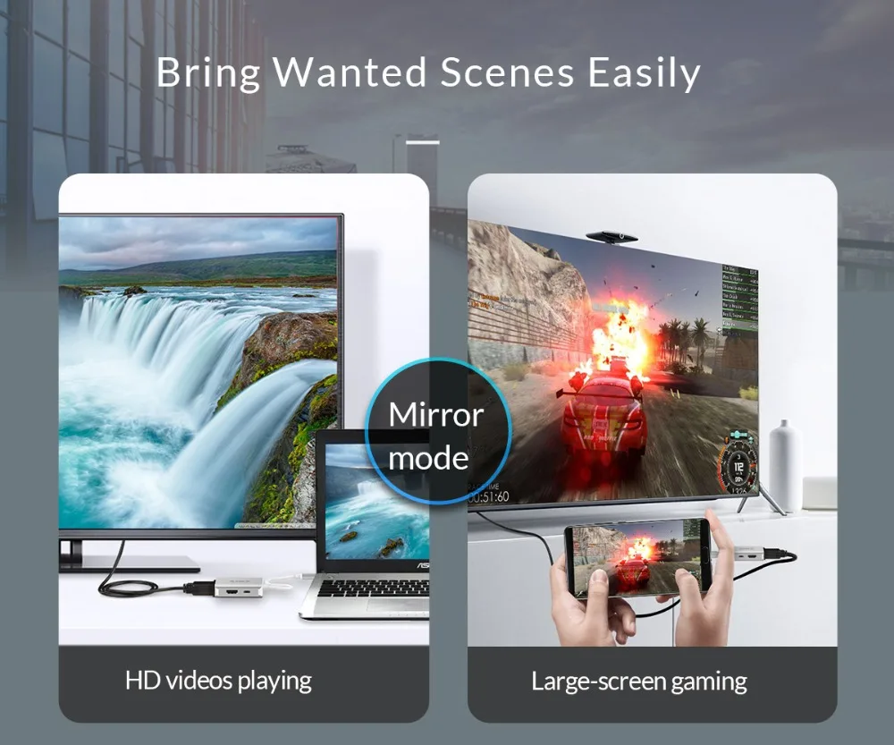 ORICO USB C концентратор тип-c для VGA HDMI адаптер с тип-c зарядными портами для samsung Galaxy S9 Note 8 huawei P20 MacBook Pro