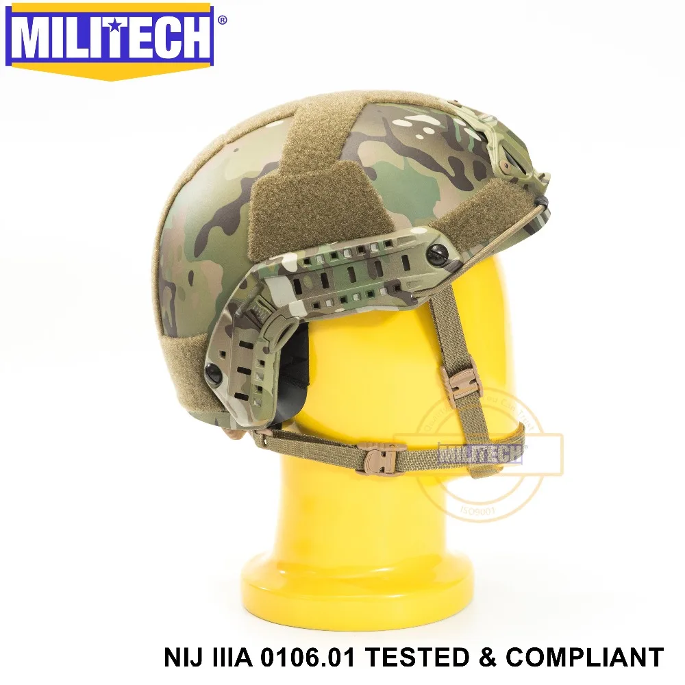 ISO Certified MILITECH MC NIJ Level IIIA 3A FAST OCC Liner High XP Cut Bulletproof Aramid Ballistic Helmet With 5 Years Warranty